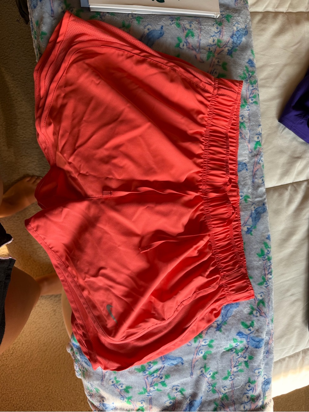 Women's Coral Athletic Shorts with Elastic Waistband